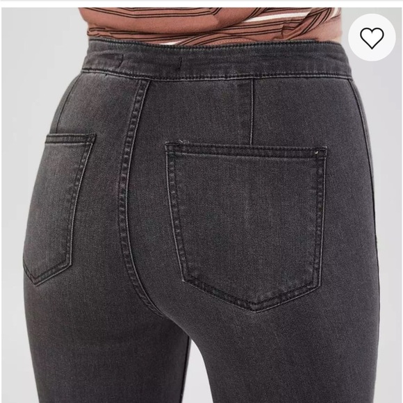 Free People Just Float On Flare Stretch Jean Black High Rise Cowgirl Sz 24 - Picture 4 of 13